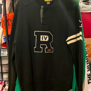 Rugby by Ralph Lauren vintage letter varsity knit crew sweater fits true to size